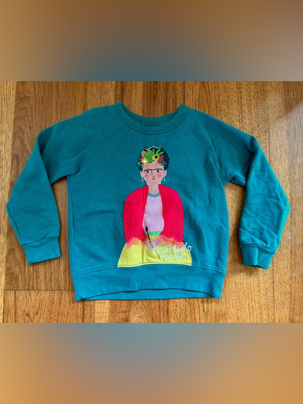 Piccolina Frida Kahlo Teal Appliqué Trailblazer Sweatshirt